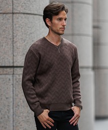 SOMEDIFF（サムディフ）の「【SOMEDIFF】 7GG変わり編みニット メンズ セーター クルーネック Vネック ショールカラー アクリル 春服 冬服（ニット/セーター）」