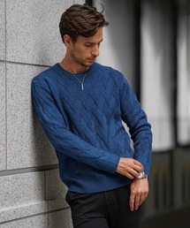 SOMEDIFF（サムディフ）の「【SOMEDIFF】 7GG変わり編みニット メンズ セーター クルーネック Vネック ショールカラー アクリル 春服 冬服（ニット/セーター）」