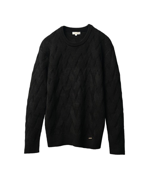 SOMEDIFF（サムディフ）の「【SOMEDIFF】 7GG変わり編みニット メンズ セーター クルーネック Vネック ショールカラー アクリル 春服 冬服（ニット/セーター・メンズ・ホワイト/ブラック/ブルー/ブラック系その他/ブラウン/ブラック系その他2/ネイビー/カーキ/ブラウン系その他・M/L/XL）」の12枚目の写真