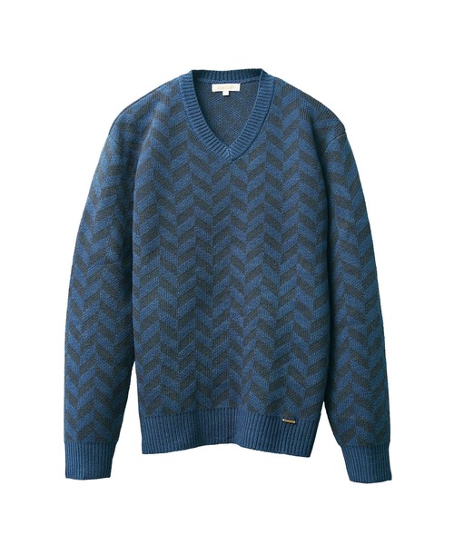 SOMEDIFF（サムディフ）の「【SOMEDIFF】 7GG変わり編みニット メンズ セーター クルーネック Vネック ショールカラー アクリル 春服 冬服（ニット/セーター・メンズ・ホワイト/ブラック/ブルー/ブラック系その他/ブラウン/ブラック系その他2/ネイビー/カーキ/ブラウン系その他・M/L/XL）」の10枚目の写真