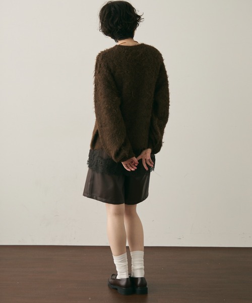 Trish（トリッシュ）の「【ウール混】イエティシャギープルオーバー（ニット/セーター・レディース・ベージュ/ブラウン/チャコールグレー・MEDIUM）」の5枚目の写真