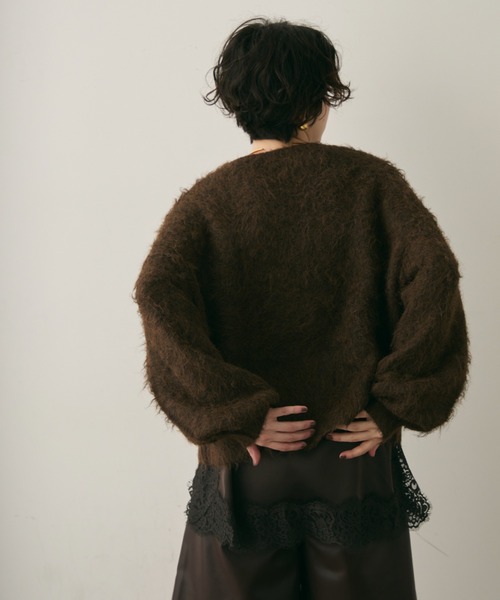 Trish（トリッシュ）の「【ウール混】イエティシャギープルオーバー（ニット/セーター・レディース・ベージュ/ブラウン/チャコールグレー・MEDIUM）」の7枚目の写真