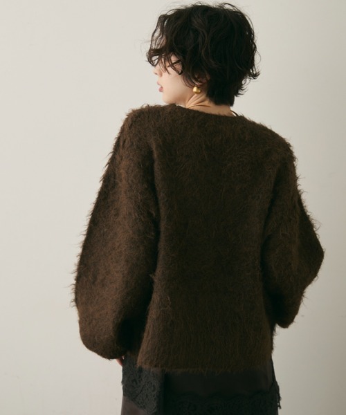 Trish（トリッシュ）の「【ウール混】イエティシャギープルオーバー（ニット/セーター・レディース・ベージュ/ブラウン/チャコールグレー・MEDIUM）」の6枚目の写真