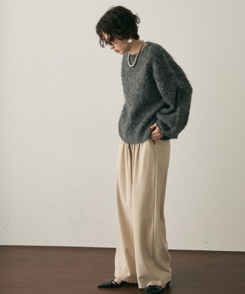 Trish（トリッシュ）の「【ウール混】イエティシャギープルオーバー（ニット/セーター・レディース・ベージュ/ブラウン/チャコールグレー・MEDIUM）」の21枚目の写真