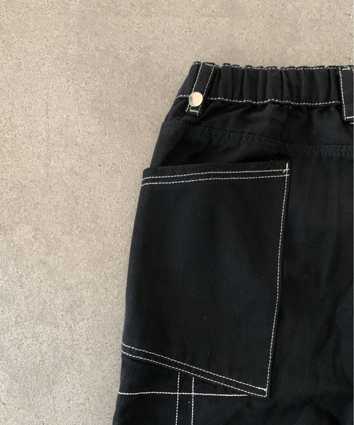 link lot(リンクロット)の「【ウエストゴム】ステッチデザインビッグポケットストレートブラックパンツ(チノパンツ・メンズ・ブラック・M/L)」の19枚目の写真