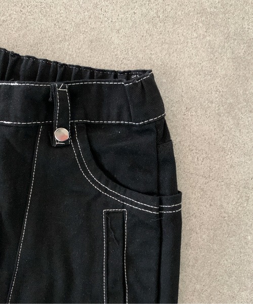 link lot(リンクロット)の「【ウエストゴム】ステッチデザインビッグポケットストレートブラックパンツ(チノパンツ・メンズ・ブラック・M/L)」の18枚目の写真