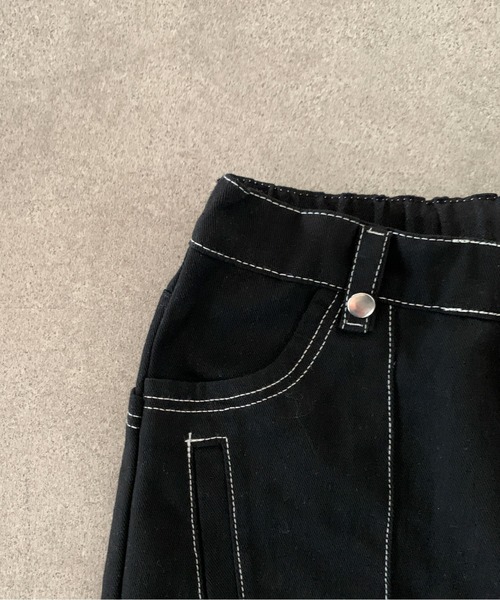 link lot(リンクロット)の「【ウエストゴム】ステッチデザインビッグポケットストレートブラックパンツ(チノパンツ・メンズ・ブラック・M/L)」の17枚目の写真