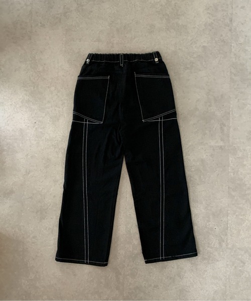 link lot(リンクロット)の「【ウエストゴム】ステッチデザインビッグポケットストレートブラックパンツ(チノパンツ・メンズ・ブラック・M/L)」の14枚目の写真