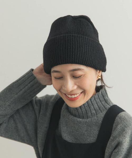 URBAN RESEARCH DOORS(アーバンリサーチドアーズ)の「アクリルニット帽(ニットキャップ/ビーニー・レディース・グレー系その他/ブラック・ONE)」の2枚目の写真