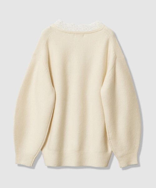 allureville(アルアバイル)の「レースドッキングプルオーバー(ニット/セーター・レディース・オフホワイト/グレー系その他・2)」の6枚目の写真