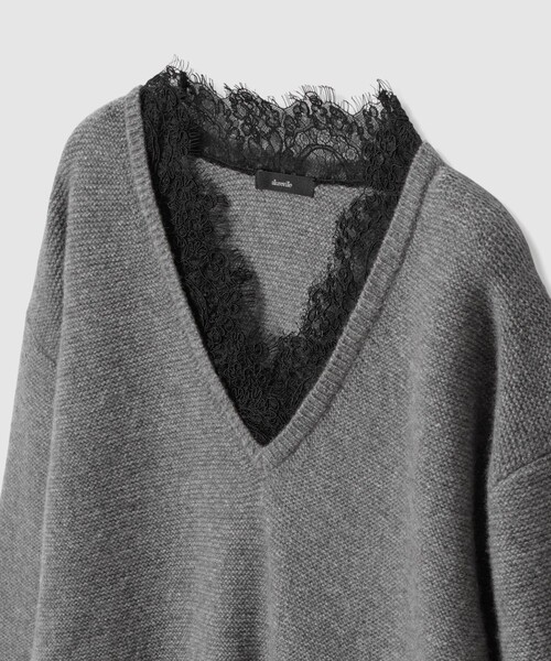 allureville(アルアバイル)の「レースドッキングプルオーバー(ニット/セーター・レディース・オフホワイト/グレー系その他・2)」の16枚目の写真