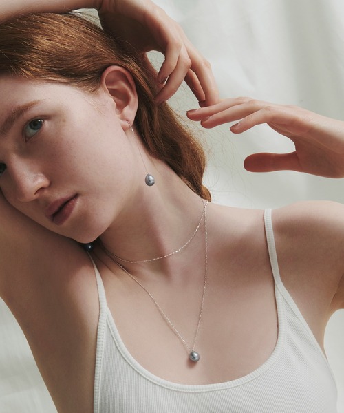 MAAYA loulou シルバー パール ロングピアス MAAYA