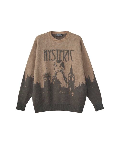 HYSTERIC GLAMOUR（ヒステリックグラマー）の「LONDON CALLINGジャカード セーター（ニット/セーター・メンズ・ブラック/ベージュ/オレンジ・SMALL/MEDIUM/LARGE/X-LARGE）」の3枚目の写真