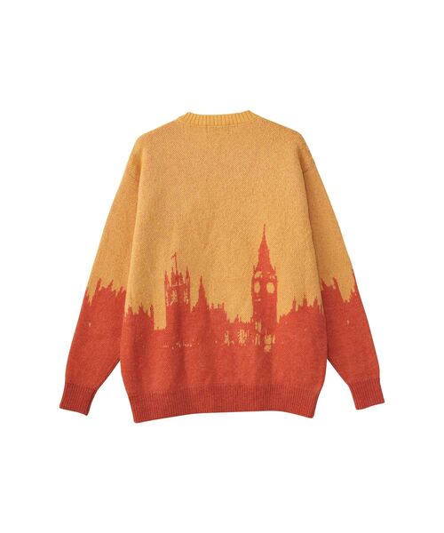 HYSTERIC GLAMOUR（ヒステリックグラマー）の「LONDON CALLINGジャカード セーター（ニット/セーター・メンズ・ブラック/ベージュ/オレンジ・SMALL/MEDIUM/LARGE/X-LARGE）」の5枚目の写真