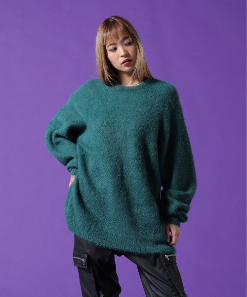 DANKE SCHON（ダンケシェーン）の「【WEB&DEPOT限定】DankeSchon/ダンケシェーン/SHAGGY CREWNECK（ニット/セーター・レディース・ブラック/ホワイト/モスグリーン・L/XL/M）」の20枚目の写真