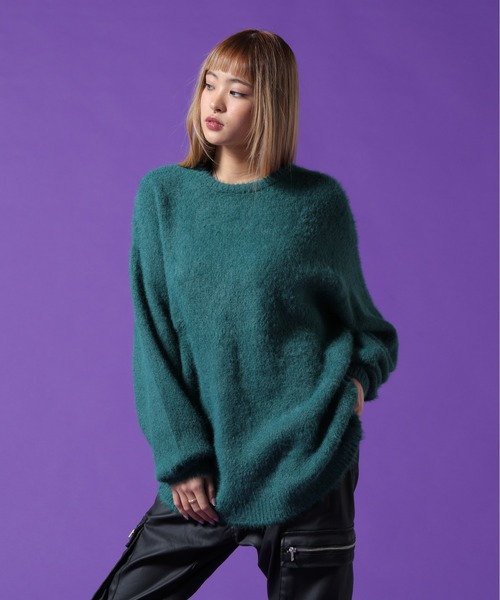 DANKE SCHON（ダンケシェーン）の「【WEB&DEPOT限定】DankeSchon/ダンケシェーン/SHAGGY CREWNECK（ニット/セーター・レディース・ブラック/ホワイト/モスグリーン・L/XL/M）」の21枚目の写真