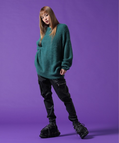 DANKE SCHON（ダンケシェーン）の「【WEB&DEPOT限定】DankeSchon/ダンケシェーン/SHAGGY CREWNECK（ニット/セーター・レディース・ブラック/ホワイト/モスグリーン・L/XL/M）」の22枚目の写真