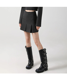 Jaya Pleats Mini Skirt CHARCOAL