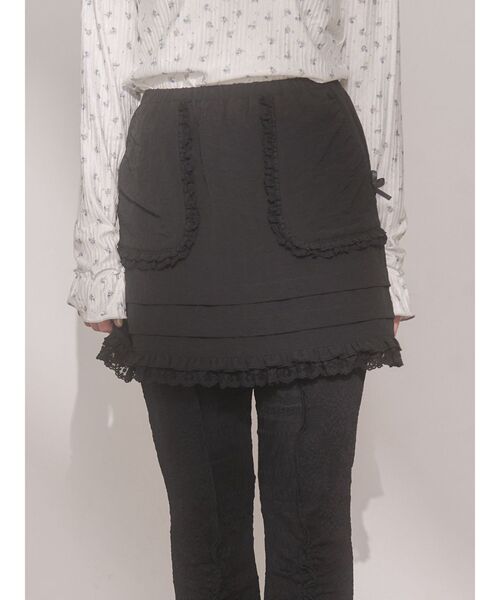 merry jenny（メリージェニー）の「sugar frill ミニスカート（スカート・レディース・オフホワイト/ライトブルー/ブラック・FREE）」の2枚目の写真