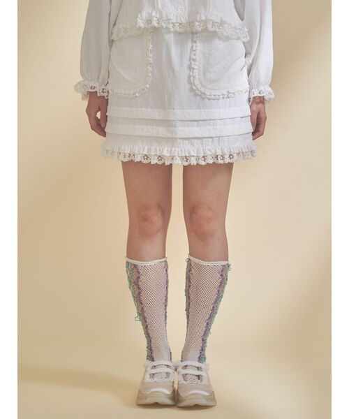 merry jenny（メリージェニー）の「sugar frill ミニスカート（スカート・レディース・オフホワイト/ライトブルー/ブラック・FREE）」の7枚目の写真