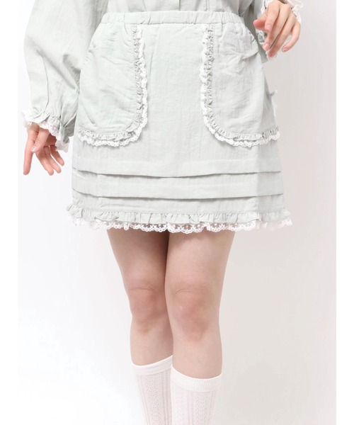 merry jenny（メリージェニー）の「sugar frill ミニスカート（スカート・レディース・オフホワイト/ライトブルー/ブラック・FREE）」の3枚目の写真