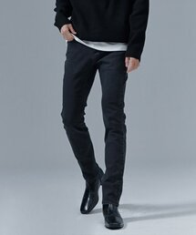 男性 起毛 ブラック ウォッシング ヒドゥンバンディング スリム デニムパンツ-CFZK2302C03