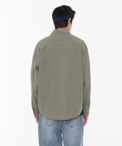 MUSINSA STANDARD（ムシンサスタンダード）の「リラックスドコットンテンセルピグメントシャツ[ダスティカーキ]（シャツ/ブラウス・メンズ・その他・SMALL/MEDIUM/LARGE/X-LARGE/XX-LARGE）」の3枚目の写真