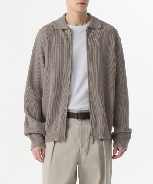MUSINSA STANDARD（ムシンサスタンダード）の「コットンカラー ニットジップアップ [トフ]（ニット/セーター・メンズ・その他・SMALL/MEDIUM/LARGE/X-LARGE/XX-LARGE）」の2枚目の写真