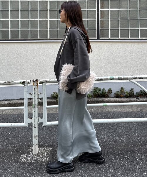 CIAOPANIC TYPY(チャオパニックティピー)の「ワンポイントロゴ刺繍フーディー(Tシャツ/カットソー・レディース・バーガンディー/チャコールグレー/オフホワイト/ブラウン/ネイビー・ONE SIZE)」の20枚目の写真