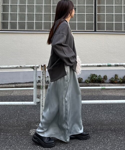 CIAOPANIC TYPY(チャオパニックティピー)の「ワンポイントロゴ刺繍フーディー(Tシャツ/カットソー・レディース・バーガンディー/チャコールグレー/オフホワイト/ブラウン/ネイビー・ONE SIZE)」の22枚目の写真