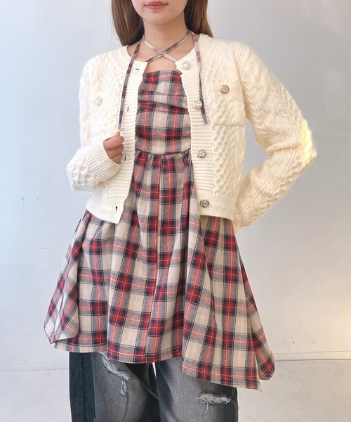 AS KNOW AS plus（アズノゥアズプラス）の「♪アレンジリボン ヘムラインキャミチュニック（チュニック・レディース・ホワイト系その他/ベージュ系その他/レッド系その他・FREE）」の5枚目の写真