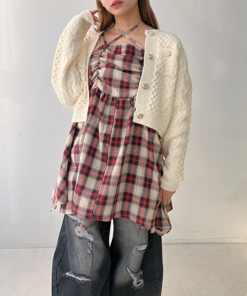 AS KNOW AS plus（アズノゥアズプラス）の「♪アレンジリボン ヘムラインキャミチュニック（チュニック・レディース・ホワイト系その他/ベージュ系その他/レッド系その他・FREE）」の6枚目の写真