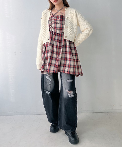 AS KNOW AS plus（アズノゥアズプラス）の「♪アレンジリボン ヘムラインキャミチュニック（チュニック・レディース・ホワイト系その他/ベージュ系その他/レッド系その他・FREE）」の9枚目の写真