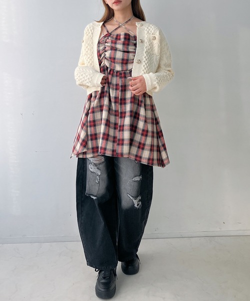 AS KNOW AS plus（アズノゥアズプラス）の「♪アレンジリボン ヘムラインキャミチュニック（チュニック・レディース・ホワイト系その他/ベージュ系その他/レッド系その他・FREE）」の10枚目の写真