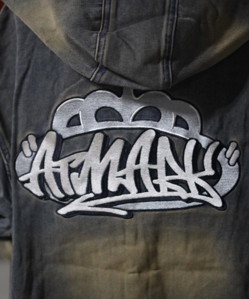 2サイズ展開 / UNISEX 》ATMARKクラウンロゴデニムジャケット（デニム
