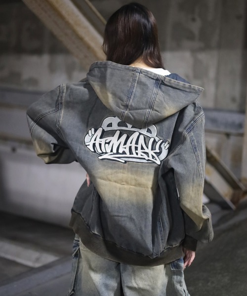 ATMARK(アットマーク)の「《2サイズ展開 / UNISEX 》ATMARKクラウンロゴデニムジャケット(デニムジャケット・レディース・インディゴブルー・M/L)」の7枚目の写真