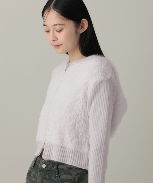 ALAND(エーランド)の「3.3 Field Trip/シャギーフードジップパーカー(パーカー・レディース・ブラック/アイボリー/グレー・FREE)」の7枚目の写真