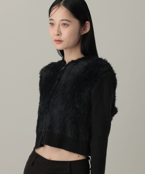 ALAND(エーランド)の「3.3 Field Trip/シャギーフードジップパーカー(パーカー・レディース・ブラック/アイボリー/グレー・FREE)」の12枚目の写真