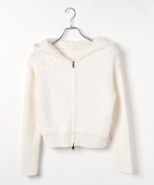 ALAND(エーランド)の「3.3 Field Trip/シャギーフードジップパーカー(パーカー・レディース・ブラック/アイボリー/グレー・FREE)」の15枚目の写真