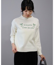 ドロップショルダー英字ロゴニット プルオーバー