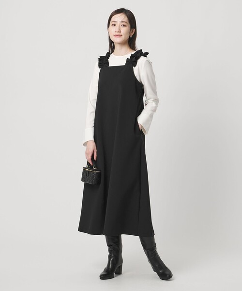 UNITED ARROWS（ユナイテッドアローズ）の「LIGHT PONGY フリル ワンピース（ワンピース・レディース・ブラック/ネイビー・38/36）」の9枚目の写真