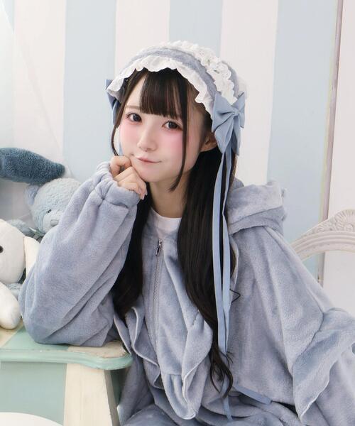 Whinny（ホワイニー）の「Whinny/ゆきうさぎの遊園地日和（その他ヘアアクセサリー・レディース・ホワイト/ブラック/サックスブルー・FREE）」の5枚目の写真