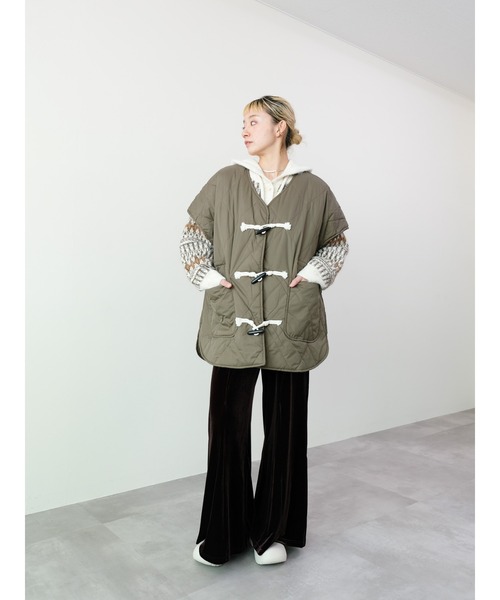 DOLLUPOOPS（ドールアップウップス）の「トグルキルト中綿ベスト（ベスト・レディース・チャコール/カーキ/ブラック・FREE）」の4枚目の写真