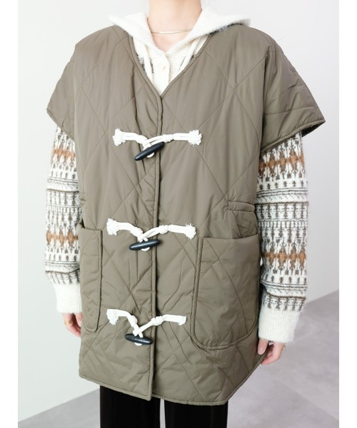 DOLLUPOOPS（ドールアップウップス）の「トグルキルト中綿ベスト（ベスト・レディース・チャコール/カーキ/ブラック・FREE）」の12枚目の写真