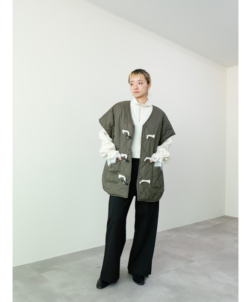 DOLLUPOOPS（ドールアップウップス）の「トグルキルト中綿ベスト（ベスト・レディース・チャコール/カーキ/ブラック・FREE）」の9枚目の写真