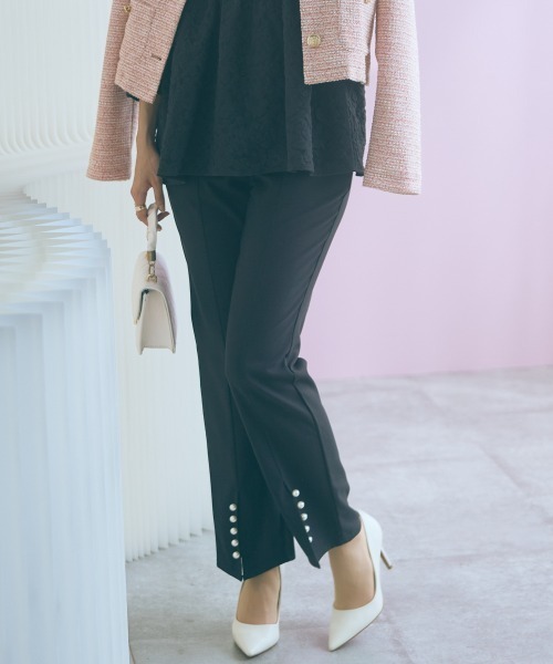 marun（マルン）の「＜大きいサイズ＞裾スリットストレートパンツ marun（スラックス・レディース・ブラック・LL/L/5L/4L/3L）」の14枚目の写真