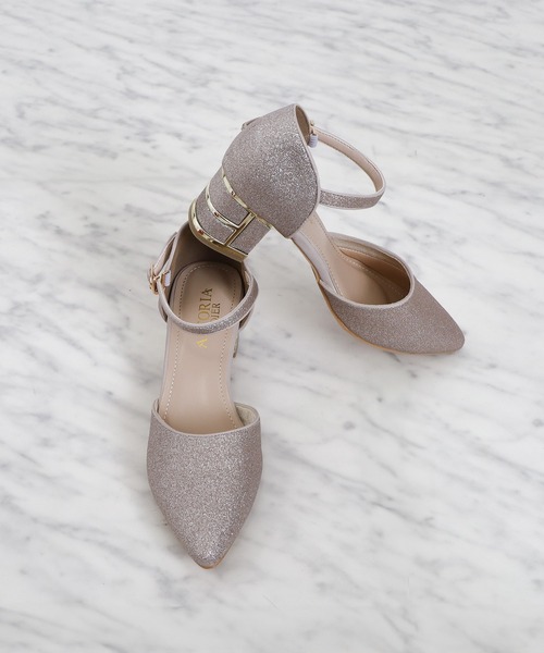 TRUDEA(トルディア)の「グリッターチャンキーヒールパンプス(パンプス・レディース・ゴールド/ブラック/シルバー・SMALL/MEDIUM/LARGE)」の3枚目の写真