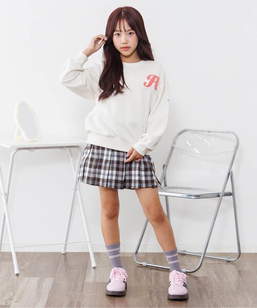 algy（アルジー）の「あったかインパン付きプリーツスカパン（スカート・キッズ・ブラック/グリーン/ブラウン・XX-SMALL/X-SMALL/SMALL/MEDIUM）」の4枚目の写真