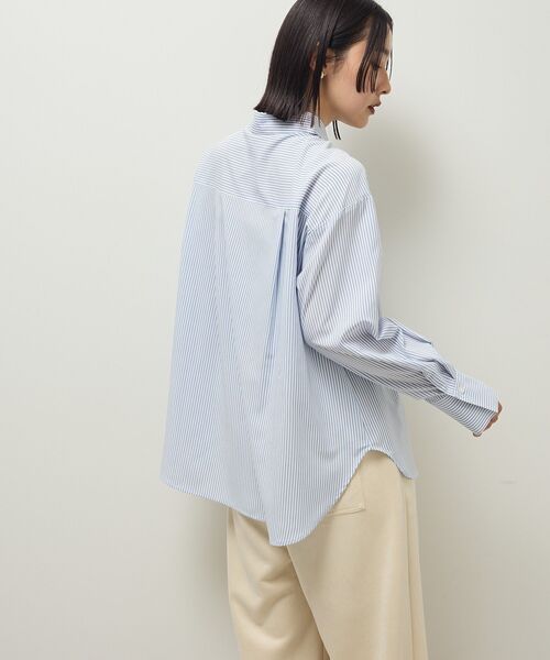 Green　Parks（グリーンパークス）の「ホワイトインナーレギュラーカラーシャツ（シャツ/ブラウス・レディース・オフホワイト/ストライプ・FREE）」の10枚目の写真