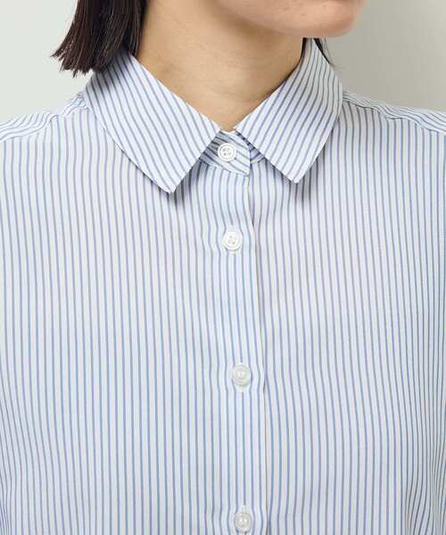 Green　Parks（グリーンパークス）の「ホワイトインナーレギュラーカラーシャツ（シャツ/ブラウス・レディース・オフホワイト/ストライプ・FREE）」の11枚目の写真